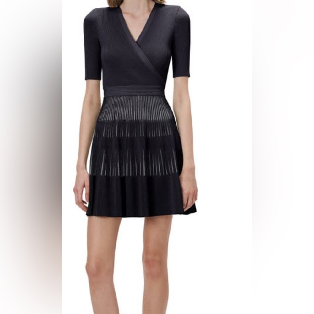 Simkhai- Nadya Mixed Rib Surplice Sweater Dress-NWT